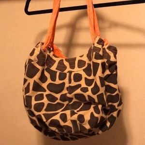 Brown and tan hand bag